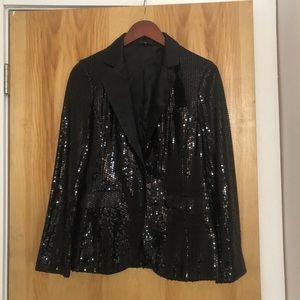 Sequined Black Tuxedo Jacket